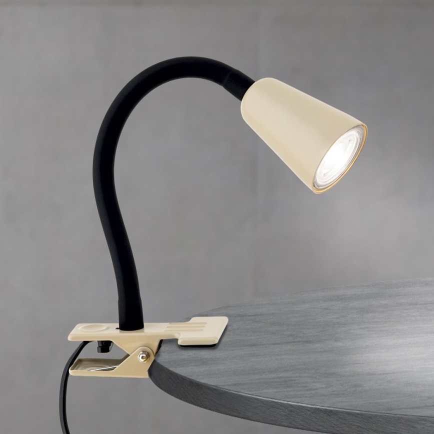 Flexibilná stolná lampa s klipom DOTTY 1xGU10/10W/230V béžová/čierna