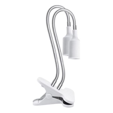 Flexibilná stolná lampa s klipom na pestovanie rastlín PLANTY 2xE27/30W/230V biela
