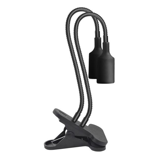 Flexibilná stolná lampa s klipom na pestovanie rastlín PLANTY 2xE27/30W/230V čierna