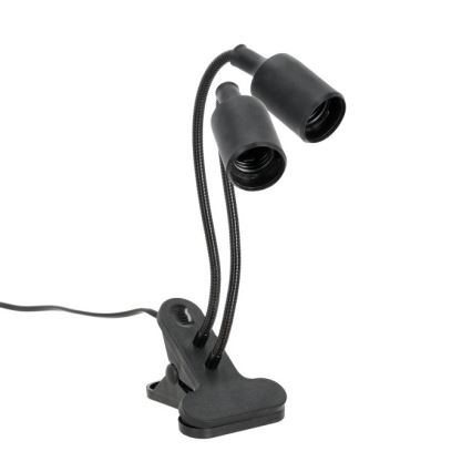 Flexibilná stolná lampa s klipom na pestovanie rastlín PLANTY 2xE27/30W/230V čierna
