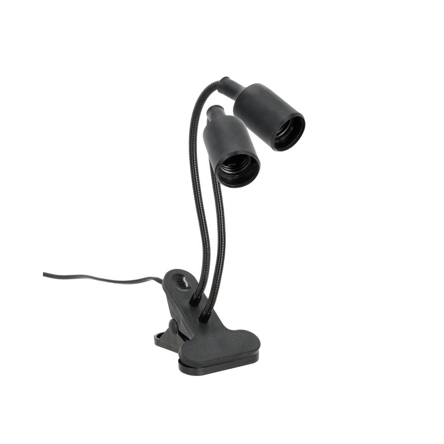 Flexibilná stolná lampa s klipom na pestovanie rastlín PLANTY 2xE27/30W/230V čierna