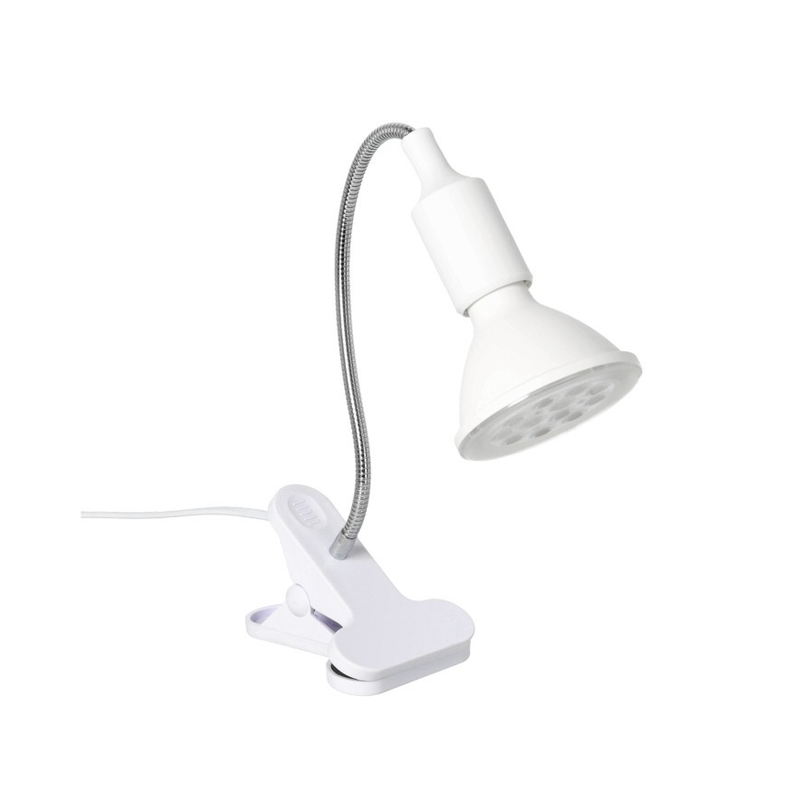 Flexibilná stolná lampa s klipom na pestovanie rastlín PLANTY 1xE27/30W/230V biela