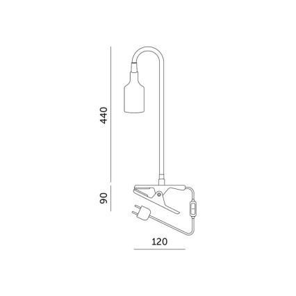 Flexibilná stolná lampa s klipom na pestovanie rastlín PLANTY 1xE27/30W/230V biela