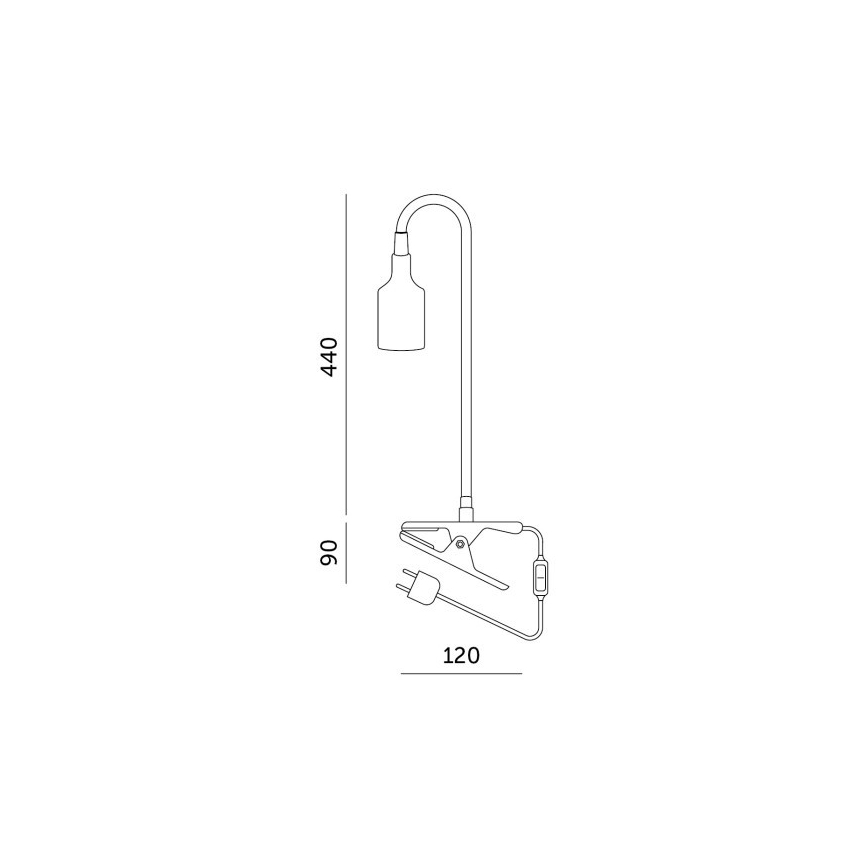 Flexibilná stolná lampa s klipom na pestovanie rastlín PLANTY 1xE27/30W/230V biela