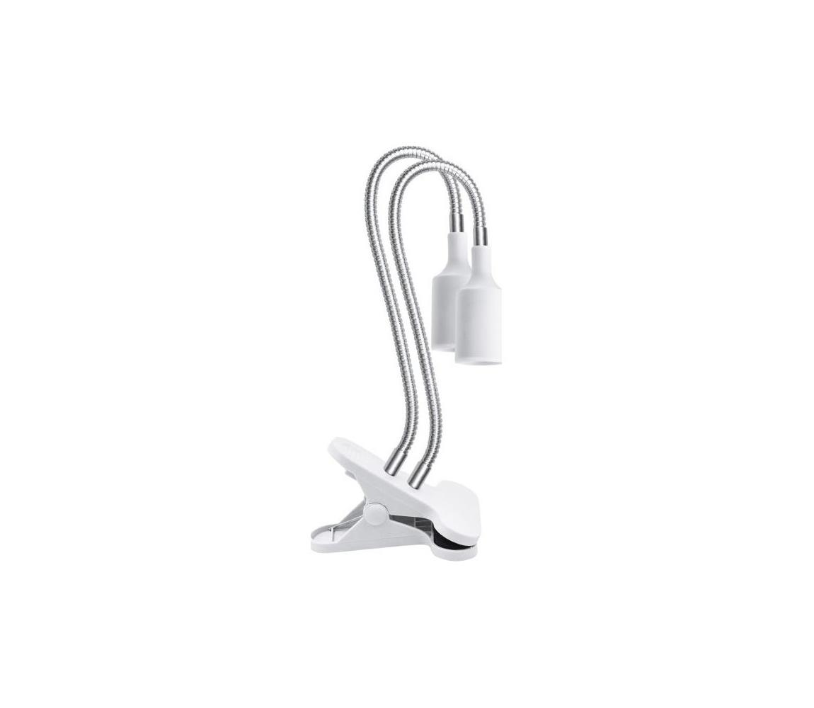 Flexibilná stolná lampa s klipom PLANTY 2xE27/30W/230V biela 004017