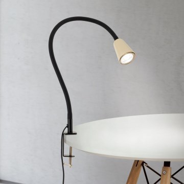 Flexibilná stolová lampa s klipom DOTTY 1xGU10/10W/230V béžová/čierna