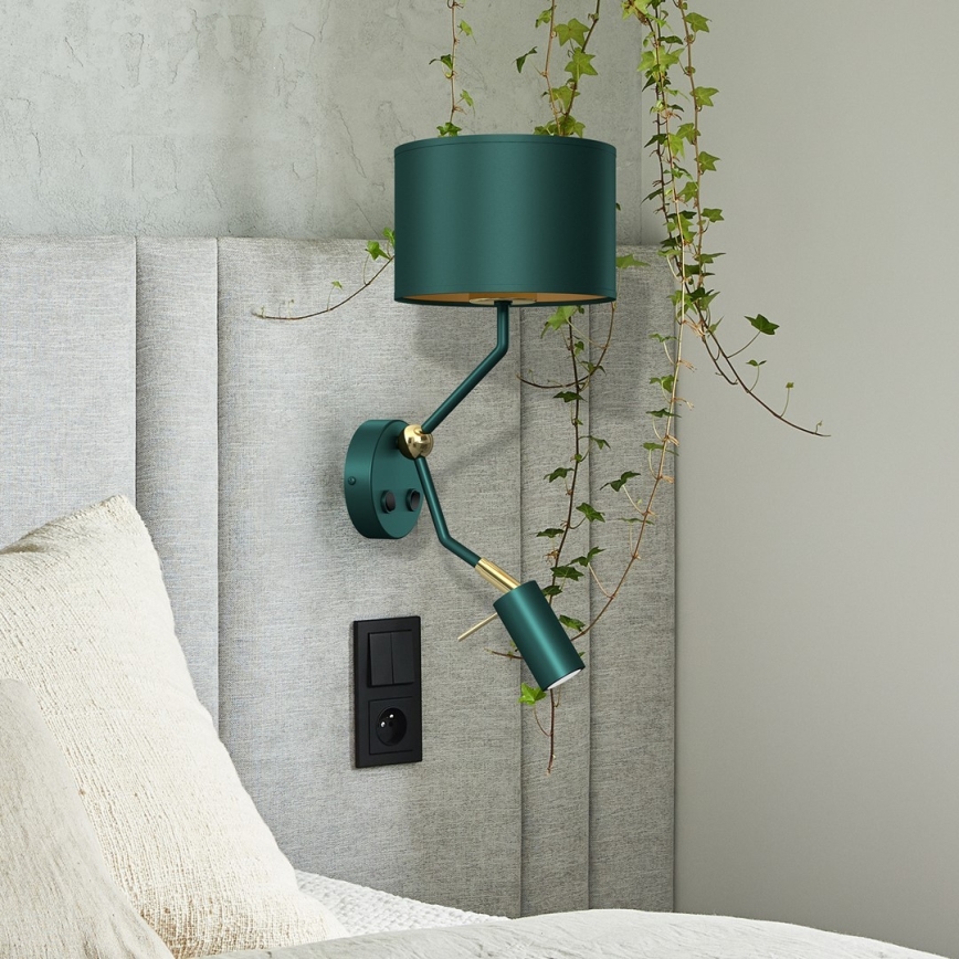 Flexibilné svietidlo VERDE 1xE27/60W/230V + 1xGU10-MR11/7W zelená
