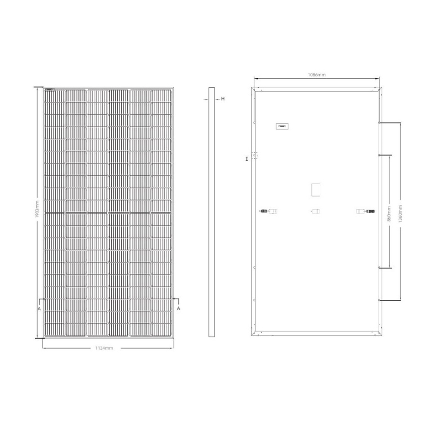 Fotovoltaický solárny panel JINKO 460Wp čierny rám IP68 Half Cut - paleta 36 ks