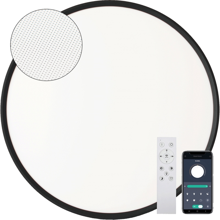 Fulgur s-43057 - LED stmievateľné stropné svietidlo NOMY LED/40W/230V 3000-6500K pr. 50 cm UGR19 IP40 Wi-Fi čierna + diaľkové ovládanie