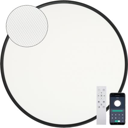 Fulgur s-43059 - LED stmievateľné stropné svietidlo NOMY LED/50W/230V 3000-6500K priemer 60 cm UGR19 IP40 Wi-Fi čierne + diaľkové ovládanie