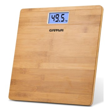 G3Ferrari G30042 - Digitálna osobná váha s bambusovým povrchom, napájanie 2xAAA