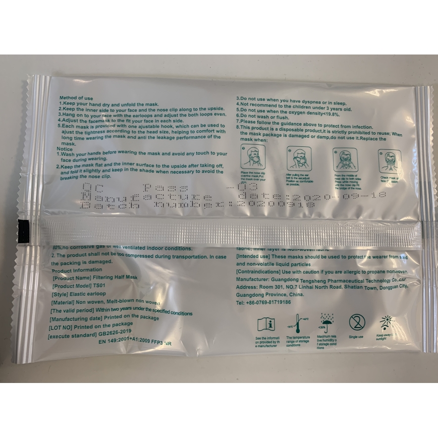 G&W™ GDGP3 Respirátor FFP3 NR CE 2163 20ks