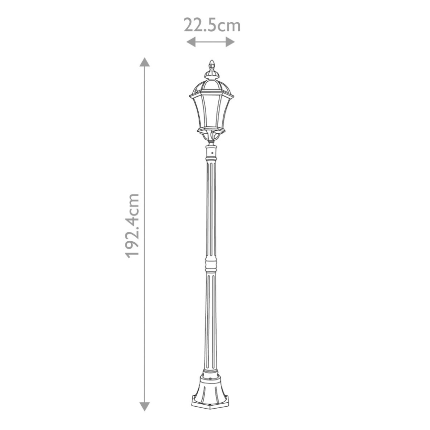 Garden Zone - Vonkajšia lampa LEDBURY 1xE27/100W/230V IP44 čierna