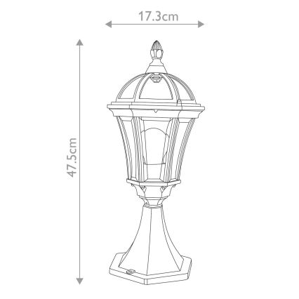 Garden Zone - Vonkajšia lampa LEDBURY 1xE27/100W/230V IP44