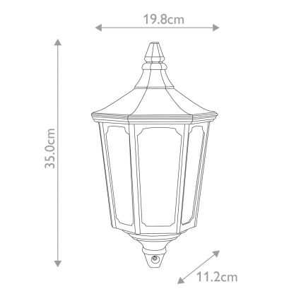 Garden Zone - Vonkajšie nástenné svietidlo CRICKLADE 1xE27/60W/230V IP44