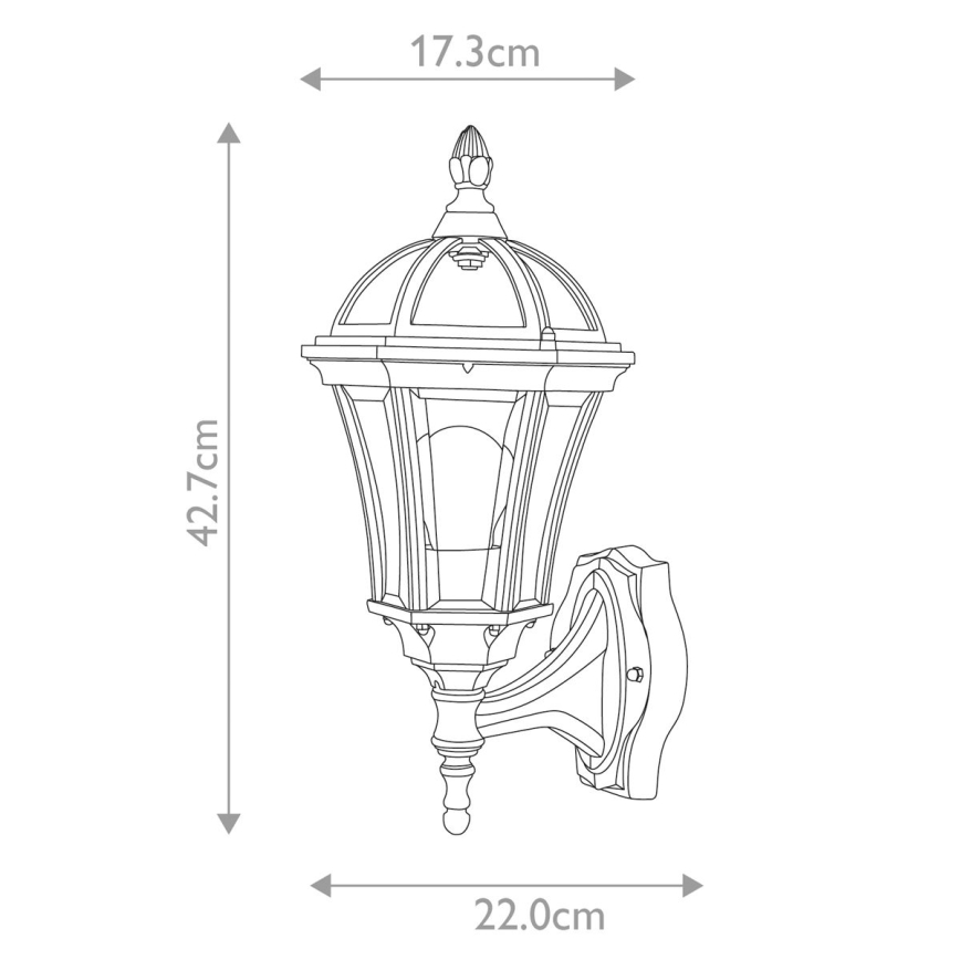 Garden Zone - Vonkajšie nástenné svietidlo LEDBURY 1xE27/100W/230V IP44