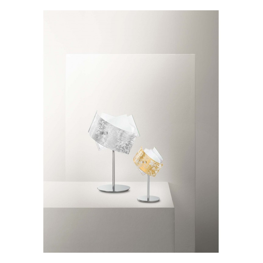 Gea Luce CAMILLA L P arg - Stolná lampa CAMILLA 1xE14/42W/230V strieborná