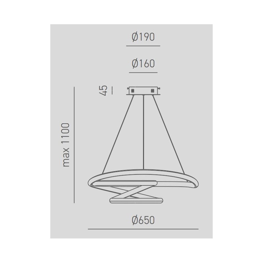 Gea Luce DIVA S G TITANIO - LED Stmievateľný luster na lanku DIVA LED/44W/230V šedá