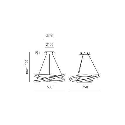 Gea Luce DIVA S P ORO - LED Stmievateľný luster na lanku DIVA LED/43W/230V zlatá