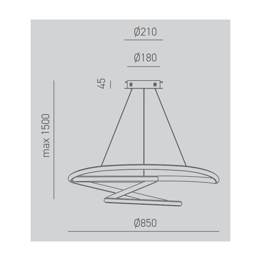Gea Luce DIVA S/S TITANIO -  LED Stmievateľný luster na lanku DIVA LED/80W/230V šedá