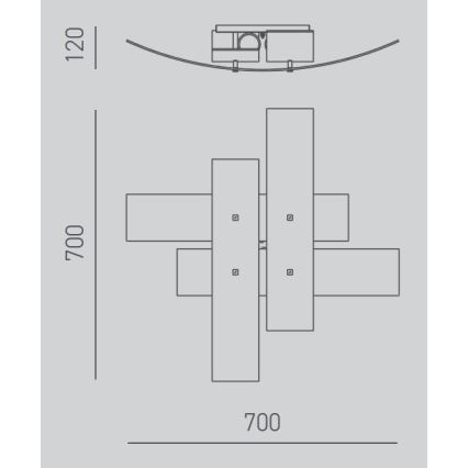 Gea Luce LARA P M arg - Stropné svietidlo LARA 2xE27/70W/230V 70 cm strieborná