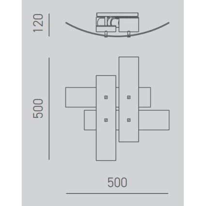 Gea Luce LARA P P oro - Stropné svietidlo LARA 2xE27/52W/230V 50 cm zlatá