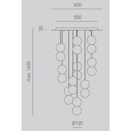 Gea Luce SFERA S10 G - Luster na lanku SFERA 10xG9/28W/230V