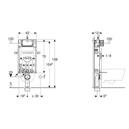Geberit 110.302.00.5 - Podomietkový inštalačný modul Kombifix 108 cm pre závesné WC