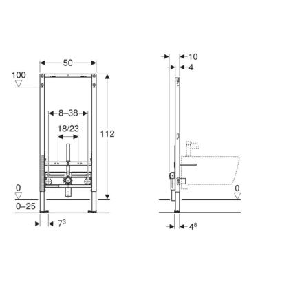 Geberit 111.510.00.2 - Podomietkový modul pre bidet Duofix 112 cm
