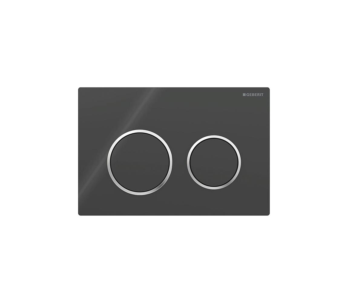 Geberit 115.085.KM.1 - Splachovacie tlačidlo Omega20 21,2x14,2 cm čierna/lesklý chróm 115.085.KM.1