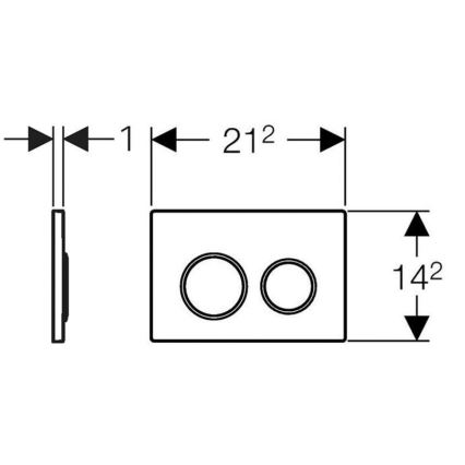 Geberit 115.085.KM.1 - Splachovacie tlačidlo Omega20 21,2x14,2 cm čierne/lesklý chróm