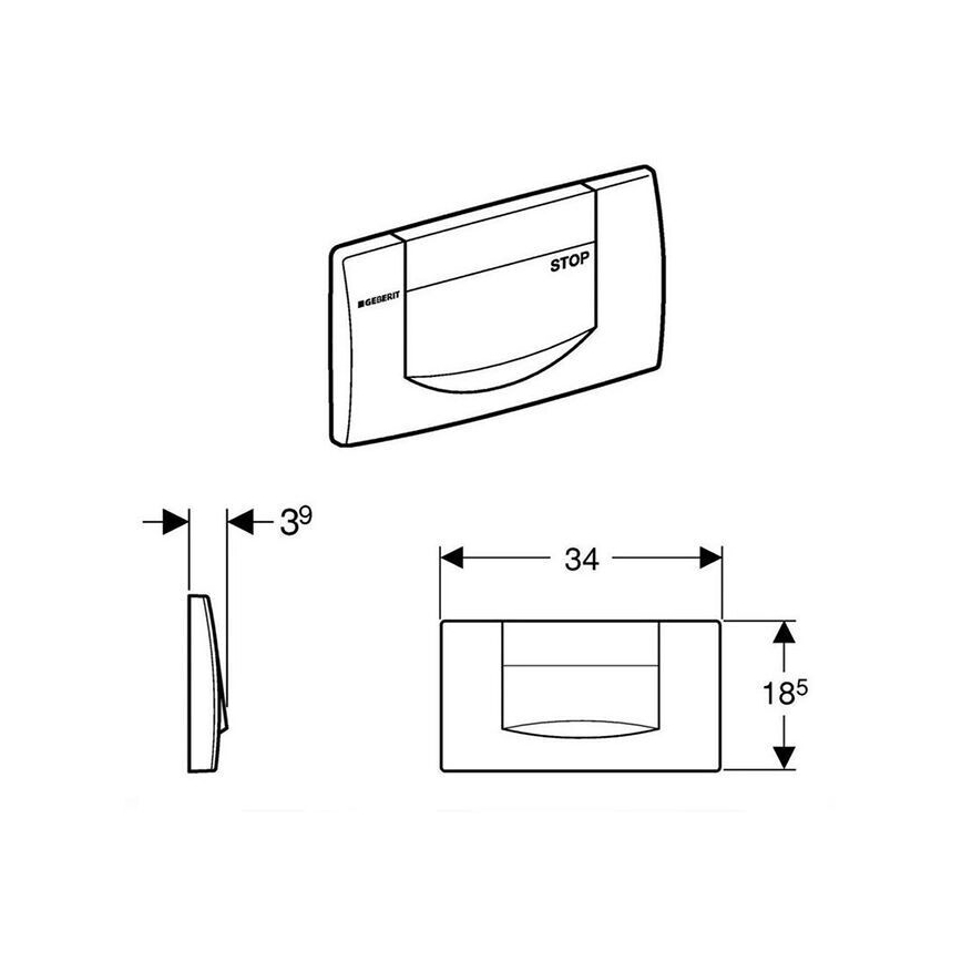 Geberit 115.222.11.1 - Splachovacie tlačidlo 200F 34x18,5 alpská biela