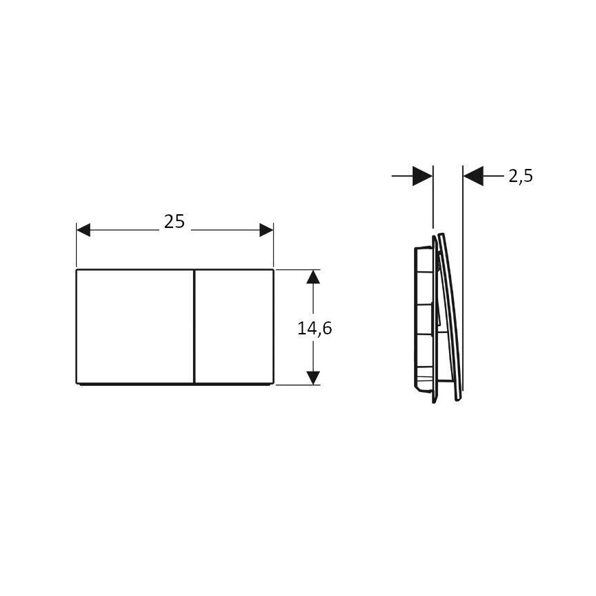 Geberit 115.622.JL.1 - Splachovacie tlačidlo Sigma70 25x14,6 cm pieskovosivá