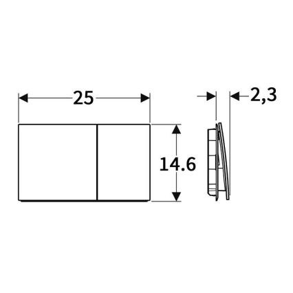 Geberit 115.622.QB.1 - Splachovacie tlačidlo Sigma70 25x14,6 cm kartáčované červeno-zlaté