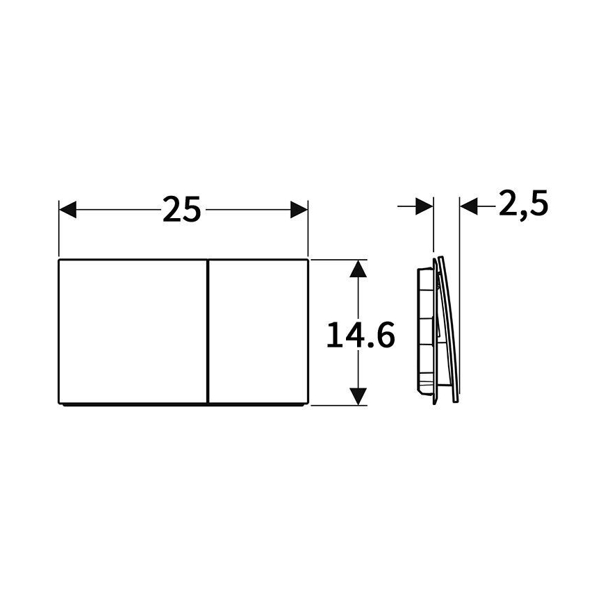 Geberit 115.622.SJ.1 - Splachovacie tlačidlo Sigma70 25x14,6 cm čierne