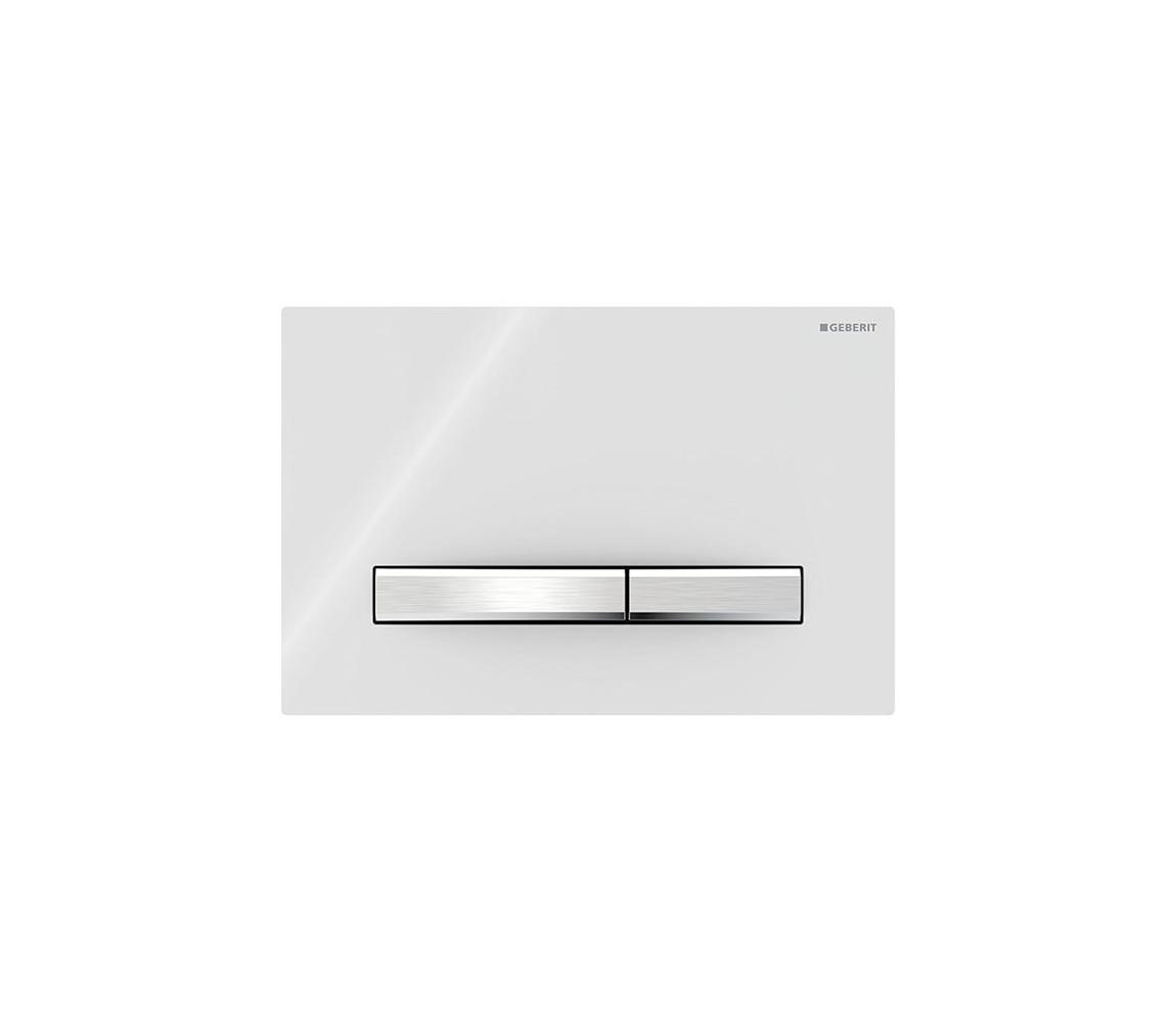 Geberit 115.788.11.2- Splachovacie tlačidlo 50 24,6x16,4 cm biela/matný chróm 115.788.11.2