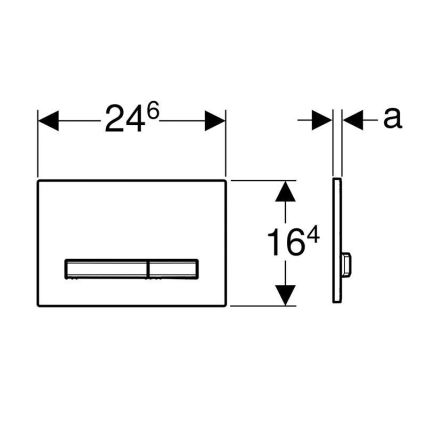 Geberit 115.788.DW.2 - Splachovacie tlačidlo Sigma50 24,6x16,4 cm čierna/matný chróm