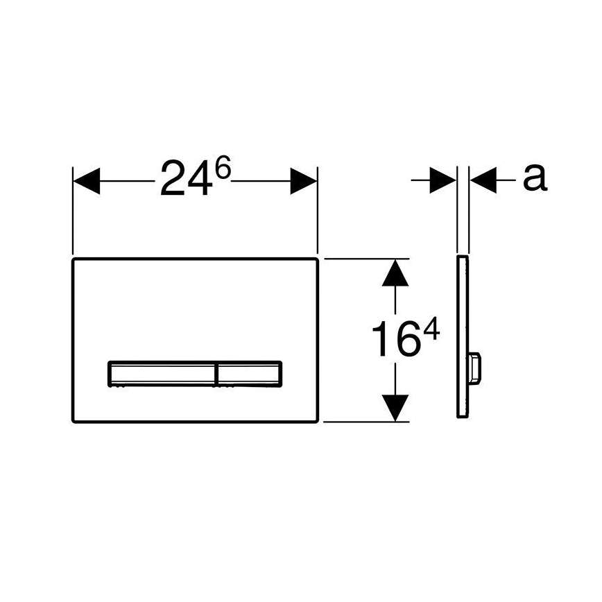 Geberit 115.788.DW.2 - Splachovacie tlačidlo Sigma50 24,6x16,4 cm čierna/matný chróm