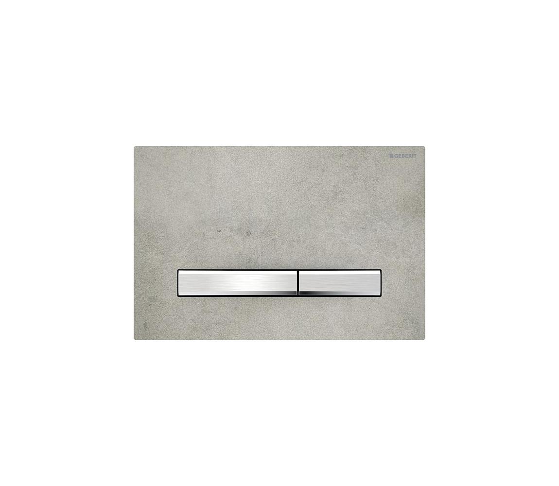 Geberit 115.788.JV.2-splachovacie tlačidlo 50 24,6x16,4 cm dekor betónu/matný chróm 115.788.JV.2