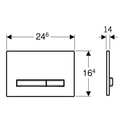 Geberit 115.788.JV.2 - Splachovacie tlačidlo Sigma50 24,6x16,4 cm dekor betónu/matný chróm