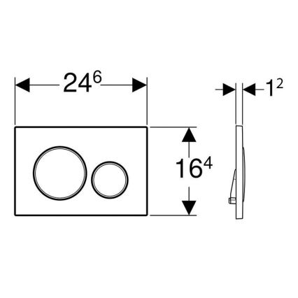 Geberit 115.882.14.1 - Splachovacie tlačidlo Sigma20 24,6x16,4 cm matná čierna