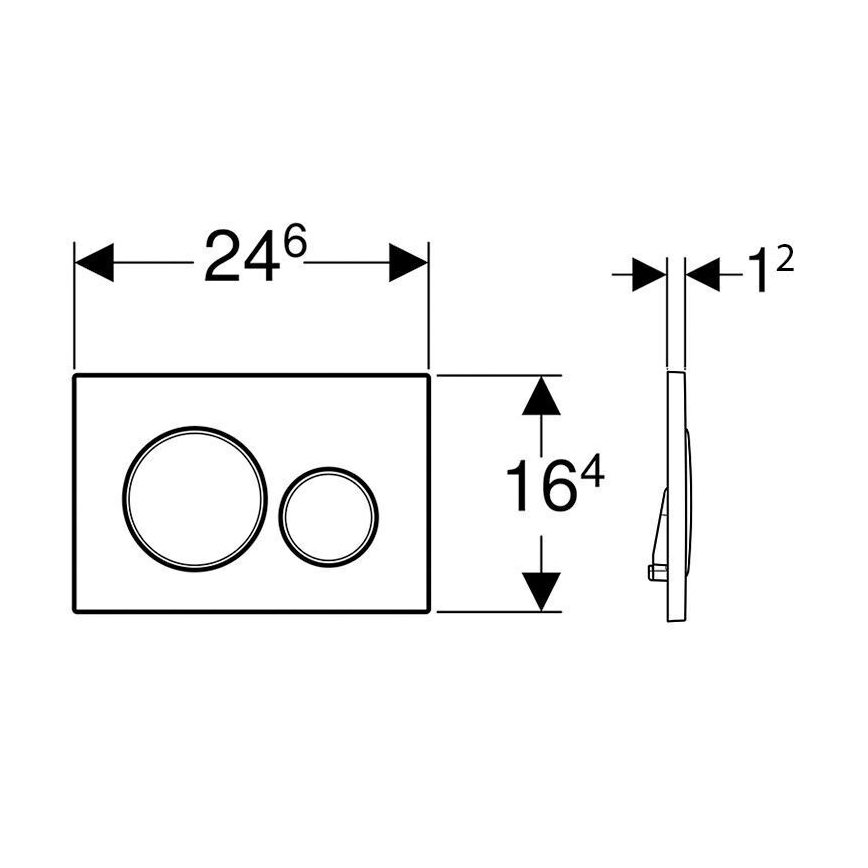 Geberit 115.882.14.1 - Splachovacie tlačidlo Sigma20 24,6x16,4 cm matná čierna