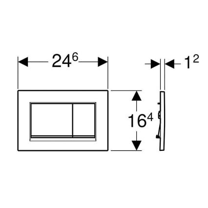 Geberit 115.883.16.1 - Splachovacie tlačidlo Sigma30 24,6x16,4 cm matná čierna