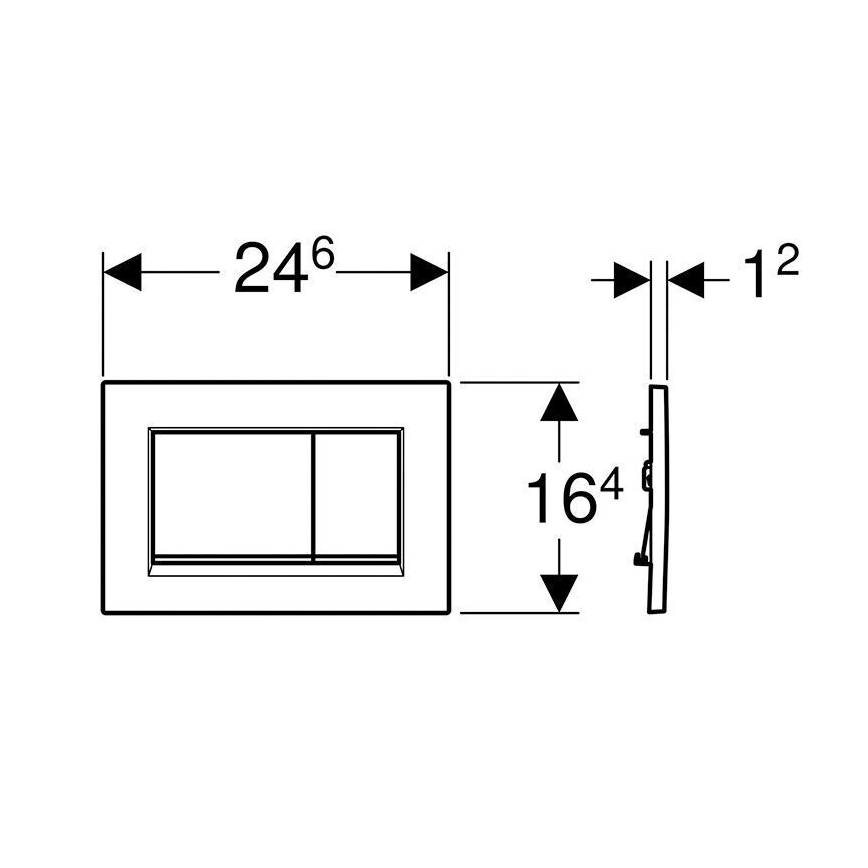 Geberit 115.883.DW.1 - Splachovacie tlačidlo Sigma30 24,6x16,4 cm čierne