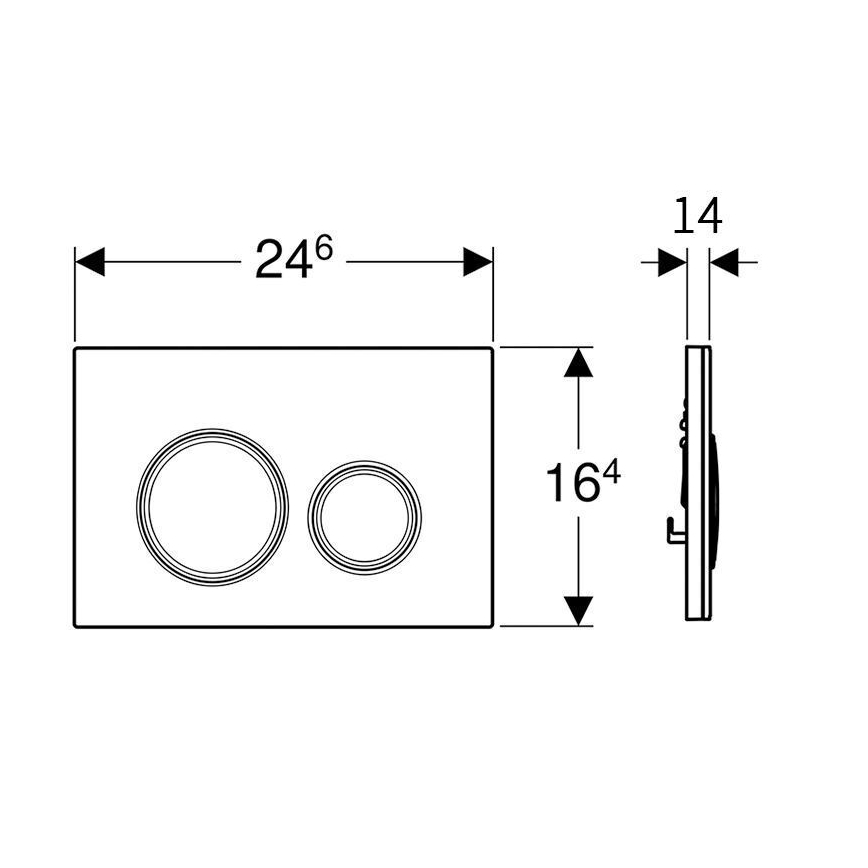 Geberit 115.884.SI.1 - Splachovacie tlačidlo Sigma50 24,6x16,4 cm biela/lesklý chróm