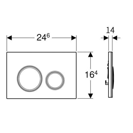 Geberit 115.884.SJ.1 - Splachovacie tlačidlo Sigma50 24,6x16,4 cm čierna/lesklý chróm