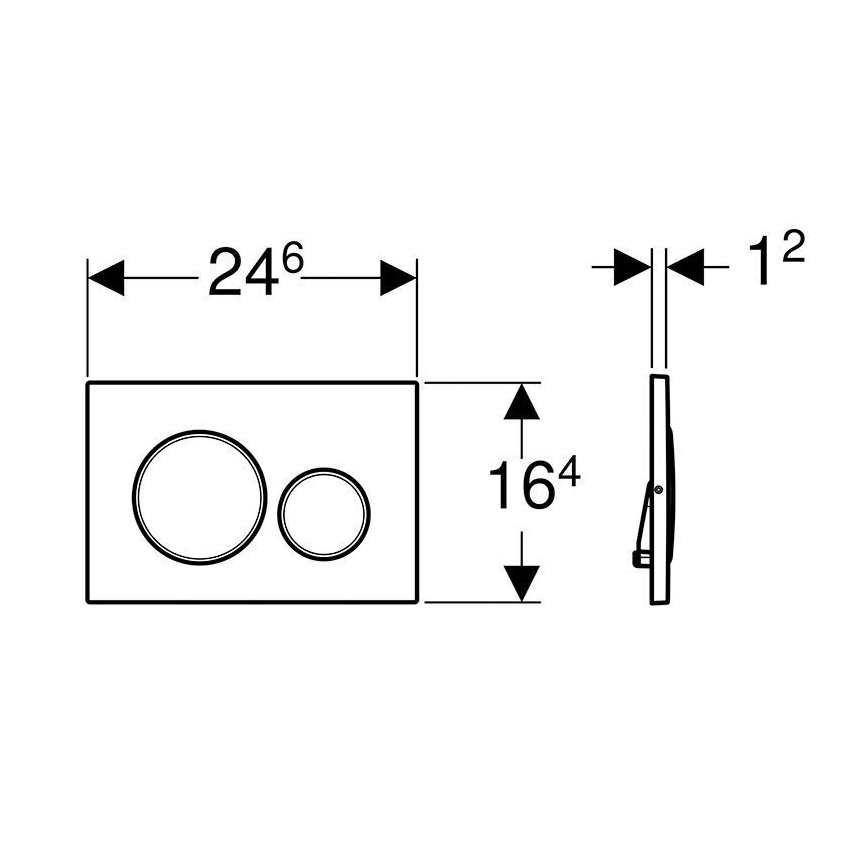 Geberit 115.889.SN.1 - Splachovacie tlačidlo Sigma20 24,6x16,4 cm nerezová oceľ