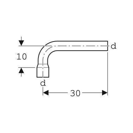 Geberit 118.011.11.1 - Predĺžovacie splachovacie koleno 90° alpská biela