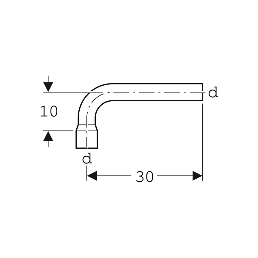Geberit 118.011.11.1 - Predĺžovacie splachovacie koleno 90° alpská biela