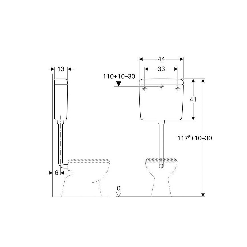 Geberit 136.230.11.1 - Splachovacia nádržka AP112 6/9 l alpská biela